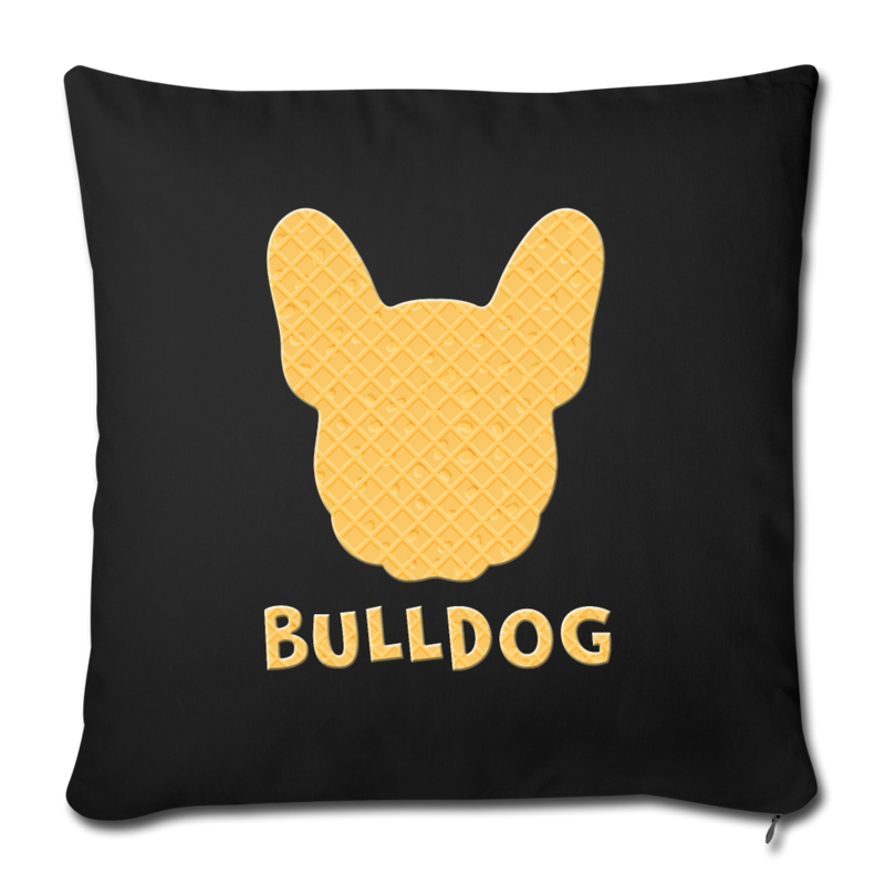 BullDog Throw Pillow Cover 17.5” x 17.5” - black