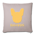 BullDog Throw Pillow Cover 17.5” x 17.5” - light taupe