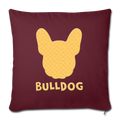 BullDog Throw Pillow Cover 17.5” x 17.5” - burgundy