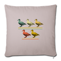 5 LITTLE DUCKLINGS Throw Pillow Cover 17.5” x 17.5” - light taupe