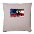 Vintage English Bulldog American USA Flag Throw Pillow Cover 17.5” x 17.5” - light taupe