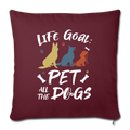 Pet all the dogs Throw Pillow Cover 17.5” x 17.5” - burgundy