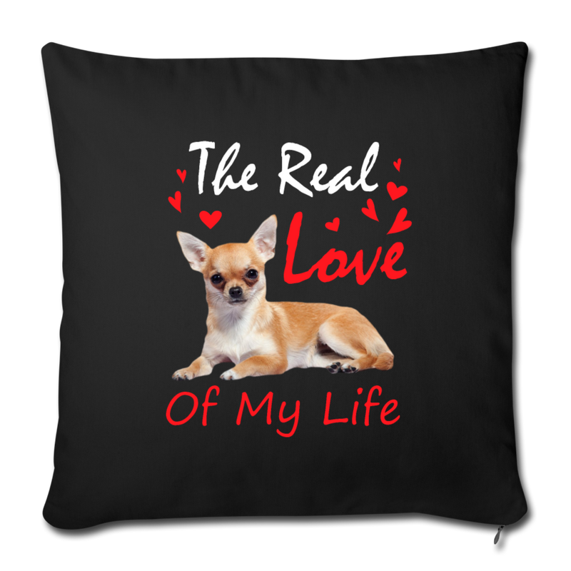 The real love of my life Throw Pillow Cover 17.5” x 17.5” - black