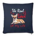The real love of my life Throw Pillow Cover 17.5” x 17.5” - navy