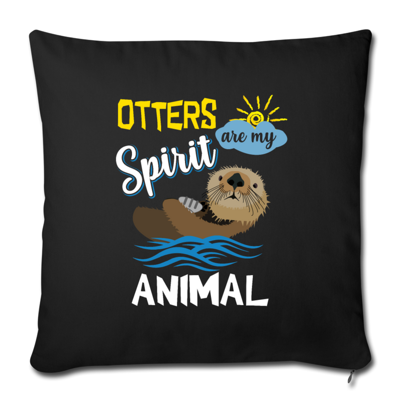 OTTER Throw Pillow Cover 17.5” x 17.5” - black