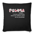 Pawma Throw Pillow Cover 17.5” x 17.5” - black