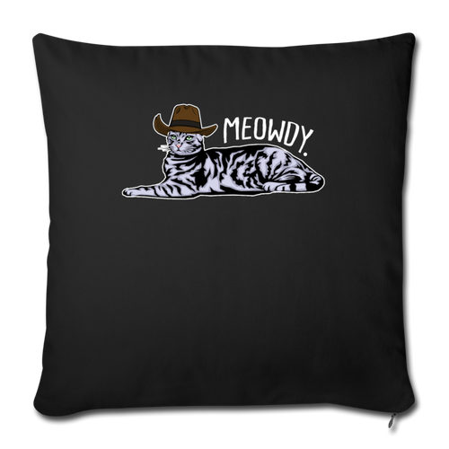 MEOWDY Throw Pillow Cover 17.5” x 17.5” - black