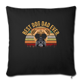 Mens Vintage Best Dog Dad Ever Boxer Dog Throw Pillow Cover 17.5” x 17.5” - black