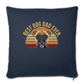 Mens Vintage Best Dog Dad Ever Boxer Dog Throw Pillow Cover 17.5” x 17.5” - navy