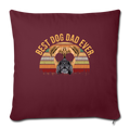 Mens Vintage Best Dog Dad Ever Boxer Dog Throw Pillow Cover 17.5” x 17.5” - burgundy
