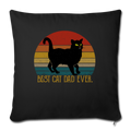 Best Cat Dad Ever Vintage Black Cat Throw Pillow Cover 17.5” x 17.5” - black