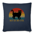 Best Cat Dad Ever Vintage Black Cat Throw Pillow Cover 17.5” x 17.5” - navy