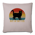 Best Cat Dad Ever Vintage Black Cat Throw Pillow Cover 17.5” x 17.5” - light taupe
