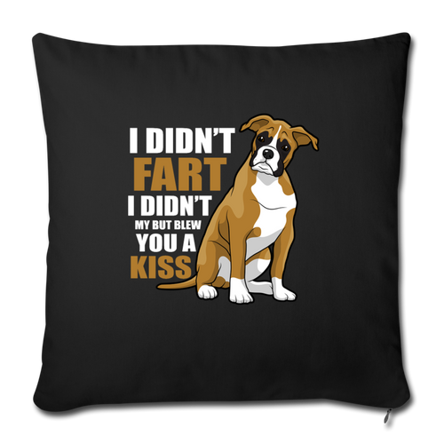 Boxer dog Funny T-shirt for Dog Mom Throw Pillow Cover 17.5” x 17.5” - black