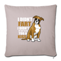 Boxer dog Funny T-shirt for Dog Mom Throw Pillow Cover 17.5” x 17.5” - light taupe