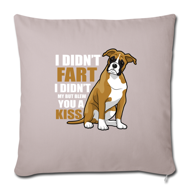 Boxer dog Funny T-shirt for Dog Mom Throw Pillow Cover 17.5” x 17.5” - light taupe