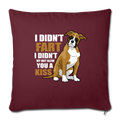 Boxer dog Funny T-shirt for Dog Mom Throw Pillow Cover 17.5” x 17.5” - burgundy