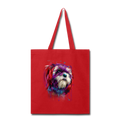 hand painted Shih_Tzu Tote Bag - red