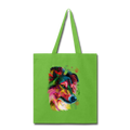 Hand painted sheltie Tote Bag - lime green
