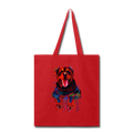 Hand painted rottweiler Tote Bag - red