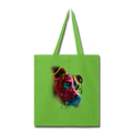 Hand painted pitbull Tote Bag - lime green