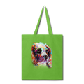 Hand painted cavalier Tote Bag - lime green