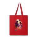 Hand painted bassethound Tote Bag - red