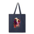 Hand painted bassethound Tote Bag - navy