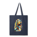 Hand painted bassethound-Tote Bag - navy
