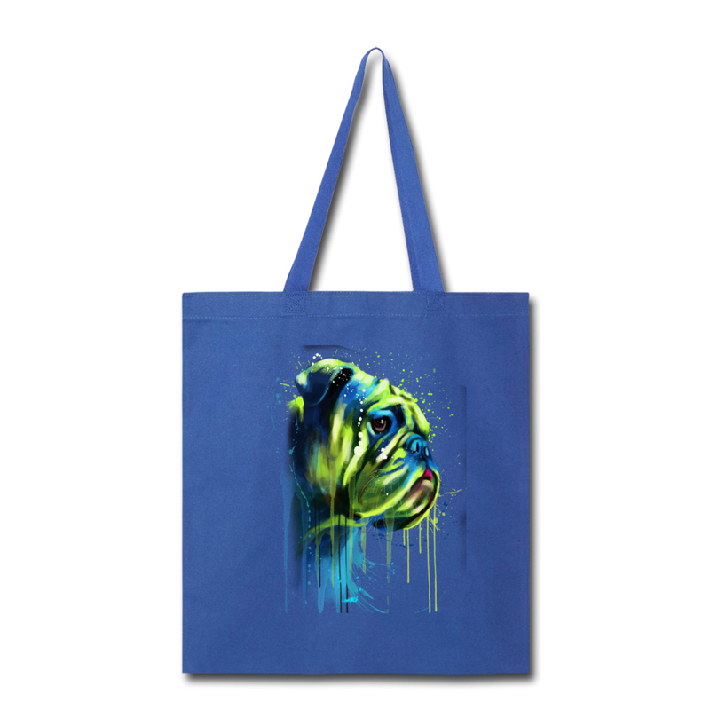 Hand painted BullDogs Tote Bag - royal blue