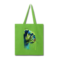 Hand painted BullDogs Tote Bag - lime green
