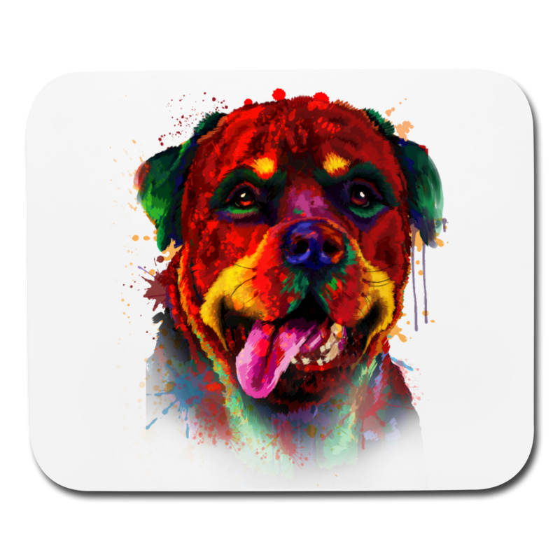 Hand painted rottweiler Mouse pad Horizontal - white