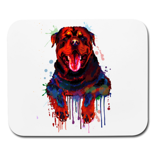 Hand Painted rottweiler Mouse pad Horizontal - white